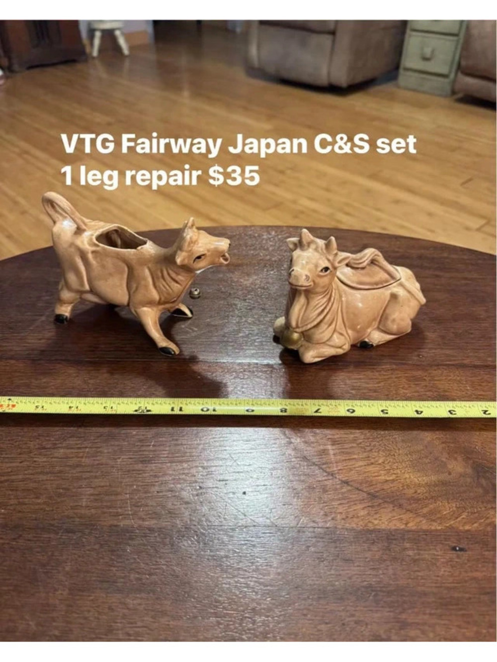 Vintage Fairway Japan Cow Cream and Sugar set